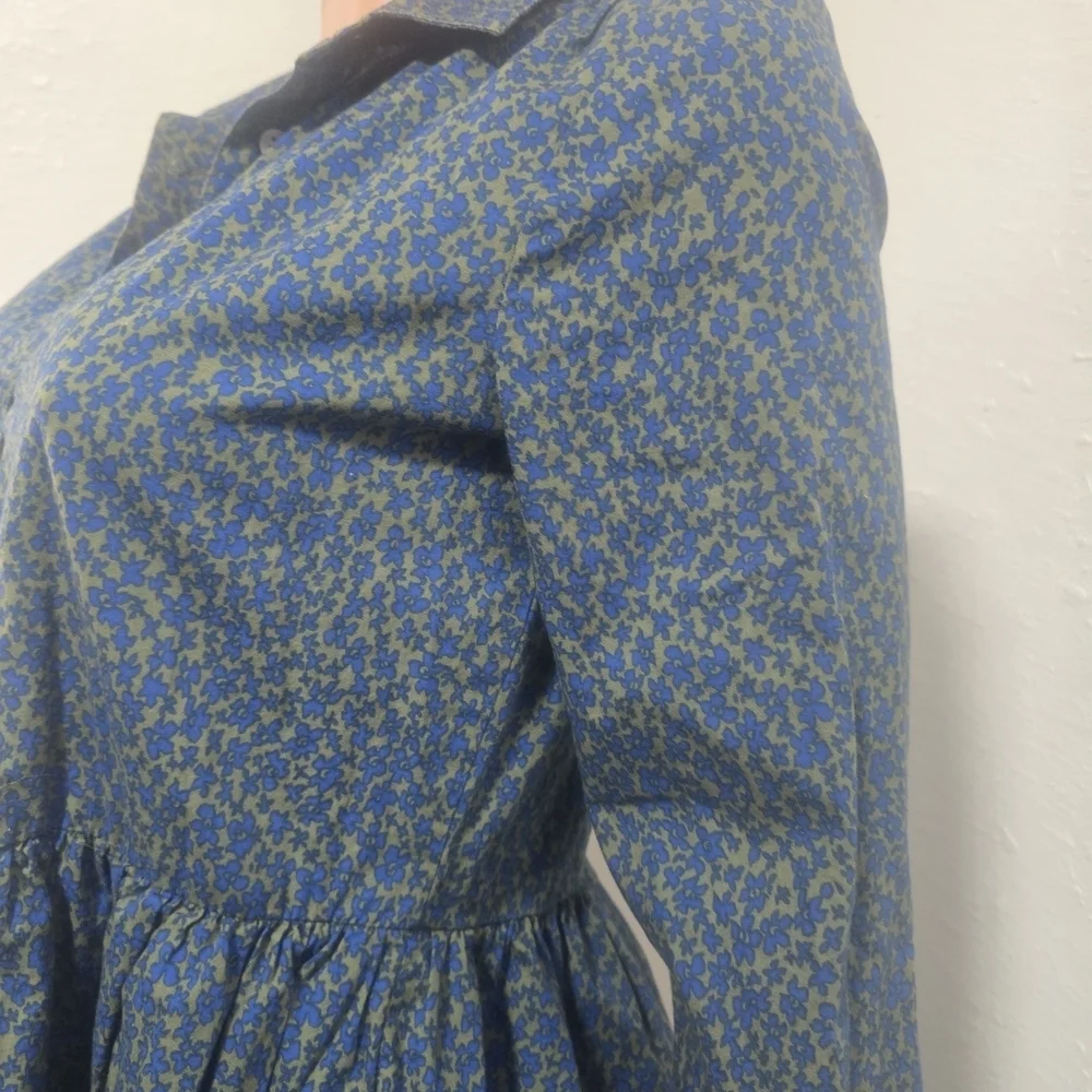Elegant Blue Patterned Dress